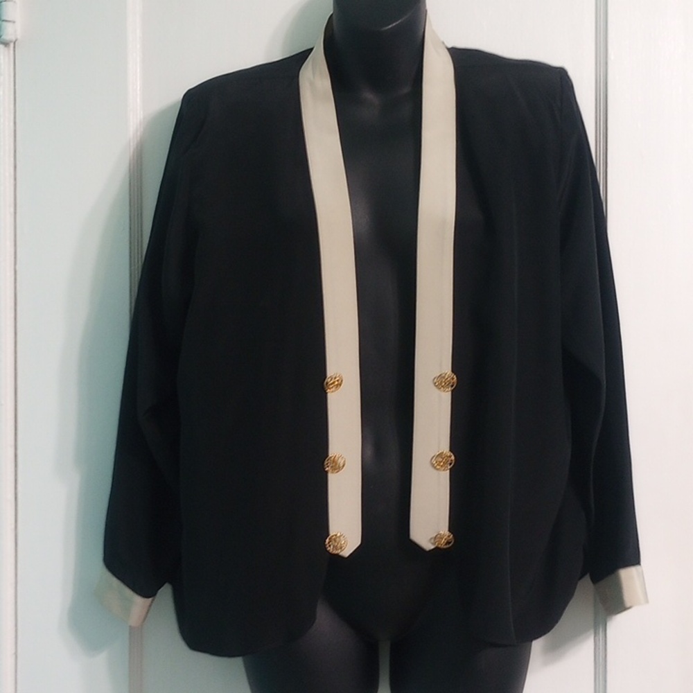 Vintage Bucesmi 100% Silk Open Jacket